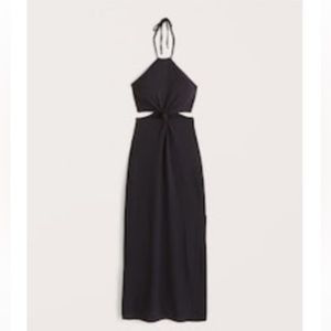 Abercrombie Black Halter Maxi Dress